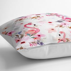 Realhomes YER-925 Flamingo Desenli Dijital Baskılı 70x70 cm Yer Minderi