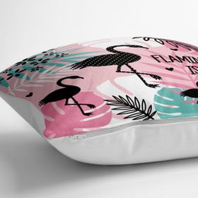 Realhomes YER-942 Flamingo Desenli Dijital Baskılı 70x70 cm Yer Minderi