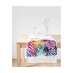 Realhomes Zebra Desenli Dijital Baskılı Dekoratif Süet Runner