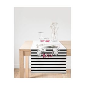 Realhomes Zebra Desenli Dijital Baskılı Dekoratif Süet Runner