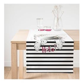 Realhomes Zebra Desenli Dijital Baskılı Dekoratif Süet Runner