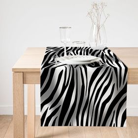 Realhomes Zebra Desenli Dijital Baskılı Modern Süet Runner
