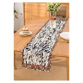 Realhomes Zebra Motifli Özel Tasarım Dijital Baskılı Modern Süet Runner