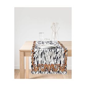 Realhomes Zebra Motifli Özel Tasarım Dijital Baskılı Modern Süet Runner