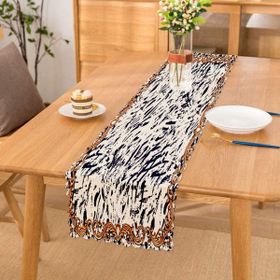 Realhomes Zebra Motifli Özel Tasarım Dijital Baskılı Modern Süet Runner