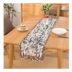 Realhomes Zebra Motifli Özel Tasarım Dijital Baskılı Modern Süet Runner