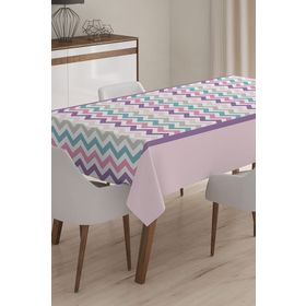 RealHomes Zigzag Desenli Dijital Baskılı 3D 140x220 cm Masa Örtüsü