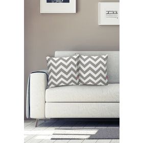 RealHomes Zigzag Desenli Dijital Baskılı Dekoratif Yastık Kırlent Kılıfı