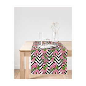 Realhomes Zigzag Zebra Desenli Ogea Desenli Dekoratif Süet Runner