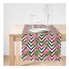 Realhomes Zigzag Zebra Desenli Ogea Desenli Dekoratif Süet Runner