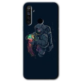 Realme 5I Astronot Kıyafeti Baskılı Uyumlu Silikon Kılıf