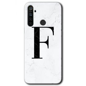Realme 5I Beyaz Mermer Desenli F Harfi Baskılı Uyumlu Silikon Kılıf