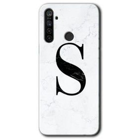 Realme 5I Beyaz Mermer Desenli Ş Harfi Baskılı Uyumlu Silikon Kılıf