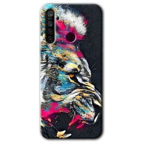 Realme 5I Colorfull Aslan Baskılı Uyumlu Silikon Kılıf