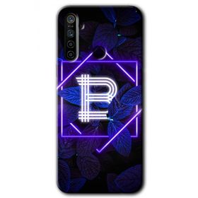 Realme 5I Dark Neon Yaprak B Harfi Baskılı Uyumlu Silikon Kılıf