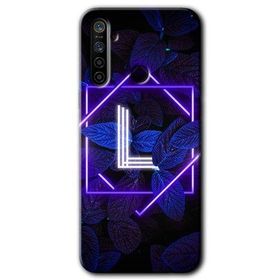 Realme 5I Dark Neon Yaprak L Harfi Baskılı Uyumlu Silikon Kılıf