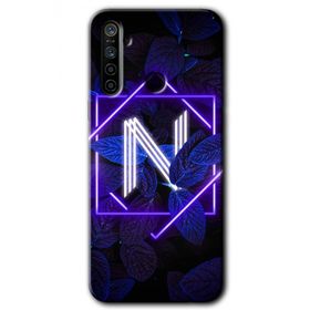 Realme 5I Dark Neon Yaprak N Harfi Baskılı Uyumlu Silikon Kılıf