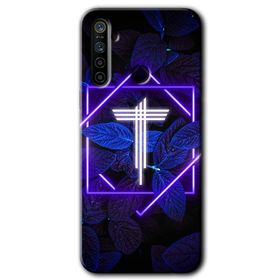 Realme 5I Dark Neon Yaprak T Harfi Baskılı Uyumlu Silikon Kılıf
