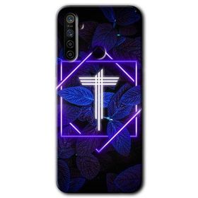 Realme 5I Dark Neon Yaprak T Harfi Baskılı Uyumlu Silikon Kılıf