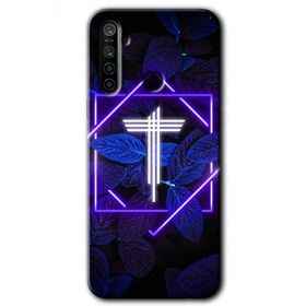 Realme 5I Dark Neon Yaprak T Harfi Baskılı Uyumlu Silikon Kılıf