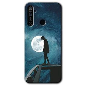 Realme 5I Dolunay Yalnızlık Baskılı Uyumlu Silikon Kılıf