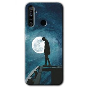 Realme 5I Dolunay Yalnızlık Baskılı Uyumlu Silikon Kılıf