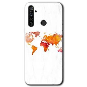 Realme 5I Dünya Haritası Baskılı Uyumlu Silikon Kılıf
