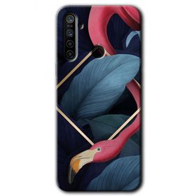 Realme 5I Flamingo Yaprak Baskılı Uyumlu Silikon Kılıf