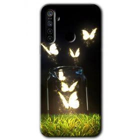 Realme 5I Işıklı Kelebekler Baskılı Uyumlu Silikon Kılıf