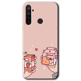 Realme 5I Meyveli Süt Baskılı Uyumlu Silikon Kılıf