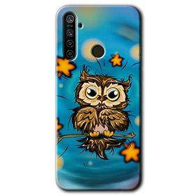 Realme 5I Owl Bird Stars Baskılı Uyumlu Silikon Kılıf