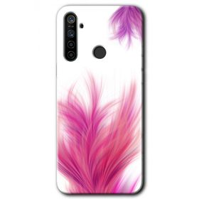 Realme 5I Pembe Tüy Baskılı Uyumlu Silikon Kılıf