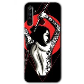Realme 5I Samurai Girl Baskılı Uyumlu Silikon Kılıf