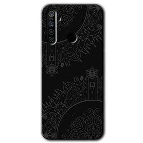 Realme 5I Siyah Mandala Baskılı Uyumlu Silikon Kılıf