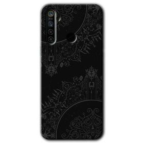 Realme 5I Siyah Mandala Baskılı Uyumlu Silikon Kılıf