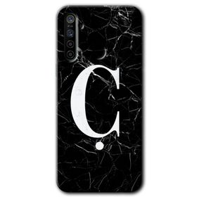 Realme 5I Siyah Mermer Desenli Ç Harfi Baskılı Uyumlu Silikon Kılıf