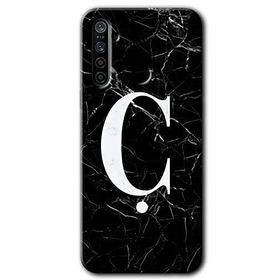 Realme 5I Siyah Mermer Desenli Ç Harfi Baskılı Uyumlu Silikon Kılıf