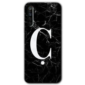 Realme 5I Siyah Mermer Desenli Ç Harfi Baskılı Uyumlu Silikon Kılıf