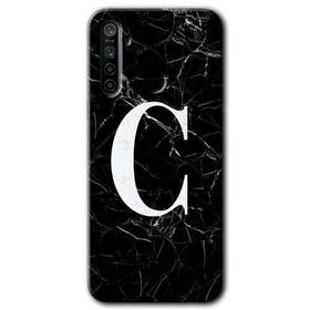 Realme 5I Siyah Mermer Desenli Ç Harfi Baskılı Uyumlu Silikon Kılıf