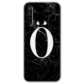 Realme 5I Siyah Mermer Desenli Ö Harfi Baskılı Uyumlu Silikon Kılıf