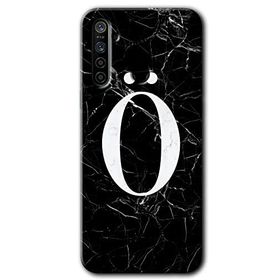 Realme 5I Siyah Mermer Desenli Ö Harfi Baskılı Uyumlu Silikon Kılıf