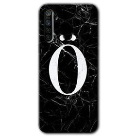 Realme 5I Siyah Mermer Desenli Ö Harfi Baskılı Uyumlu Silikon Kılıf