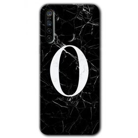 Realme 5I Siyah Mermer Desenli Ö Harfi Baskılı Uyumlu Silikon Kılıf