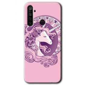 Realme 5I Unicorn Pembe Baskılı Uyumlu Silikon Kılıf