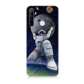 Realme 5i Uyumlu Astronot Baskılı Silikon Kılıf