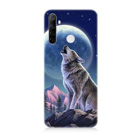 Realme 5i Uyumlu Dolunay Ve Kurt Baskılı Silikon Kılıf