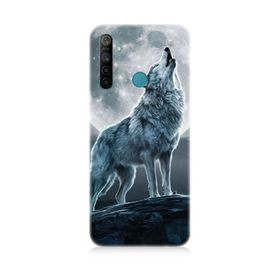 Realme 5i Uyumlu Dolunay Ve Kurt Baskılı Silikon Kılıf