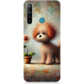 Realme 5i Uyumlu Sevimli Köpek Baskılı Silikon Kılıf