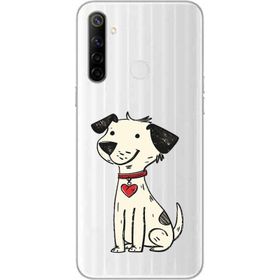 Realme 5i Uyumlu Sevimli Köpek Baskılı Silikon Kılıf