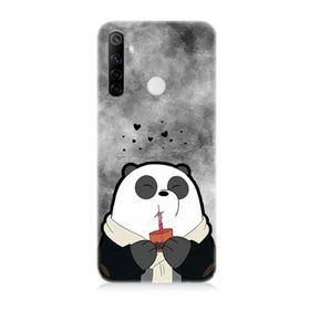 Realme 5i Uyumlu Sevimli Panda Baskılı Silikon Kılıf
